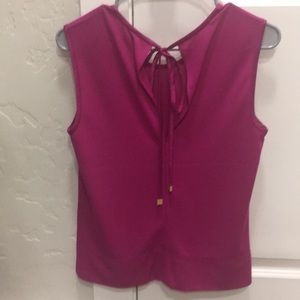 Tory Burch fuschia sleeveless blouse